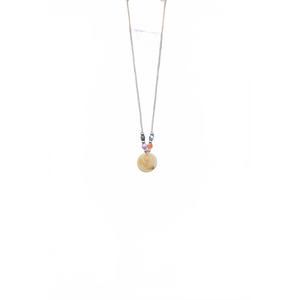 NEW YOLLY woven tee with necklace in royal